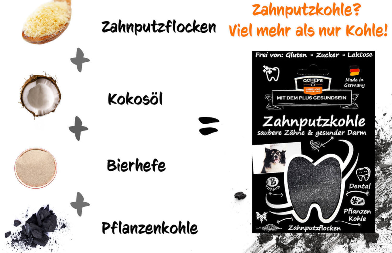 Zahnputzkohle für Hunde von Qchefs